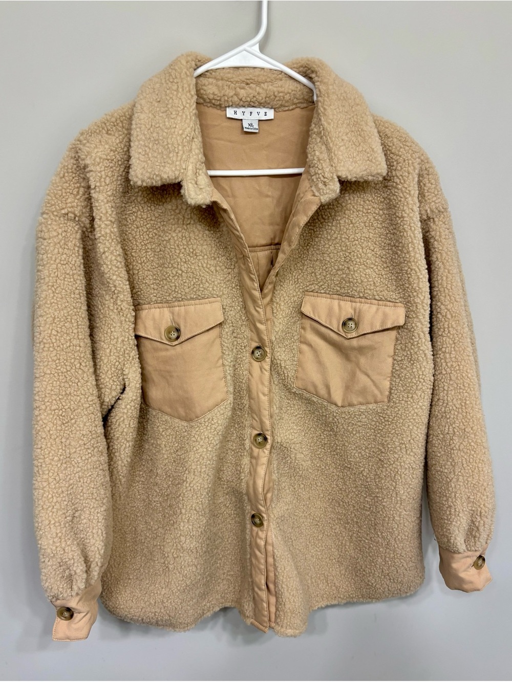 HYFVE Tan Sherpa Button-Up Jacket
